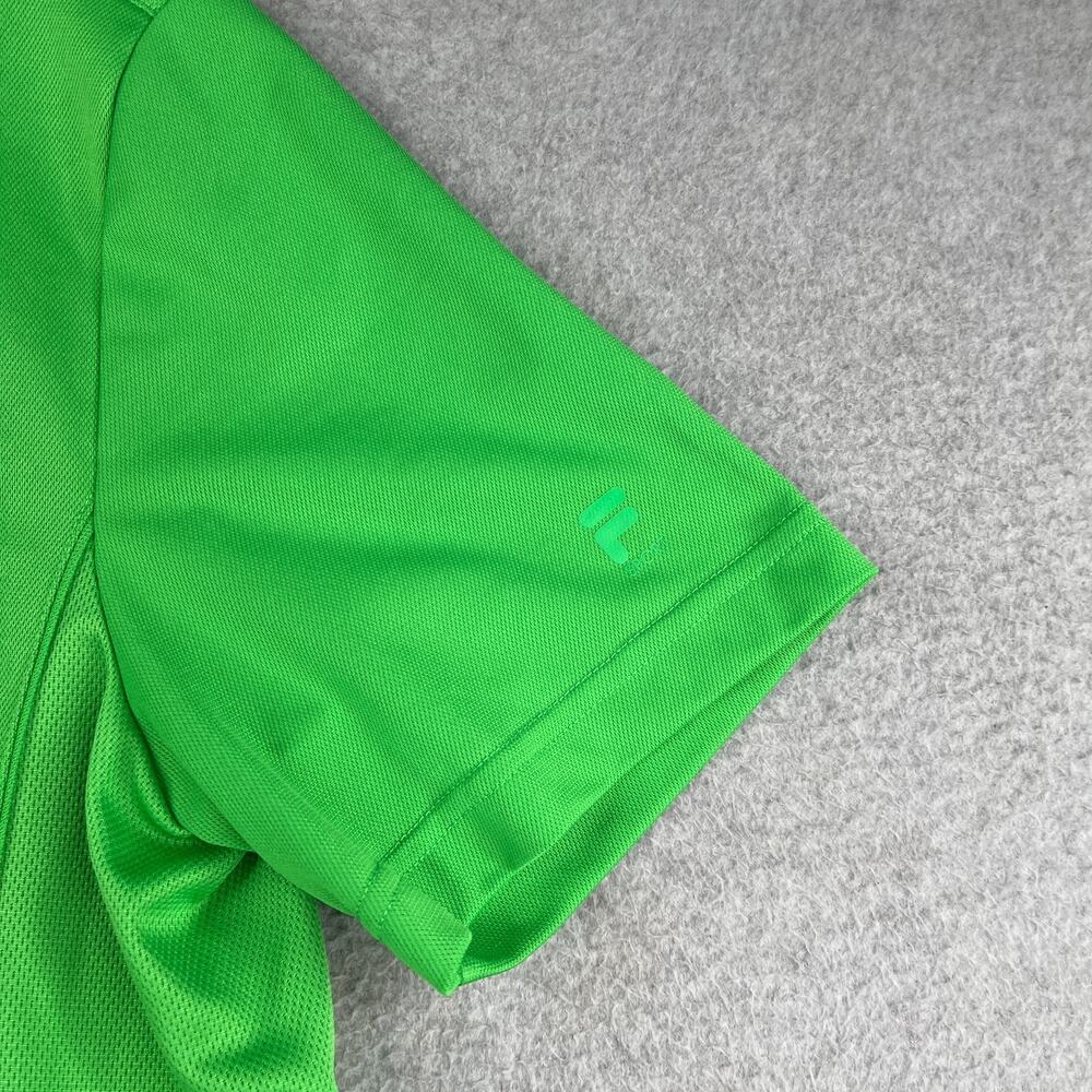 Fila Golf Sport Casual Polo Shirt Green Large Performance Mens - Picture 2 of 8
